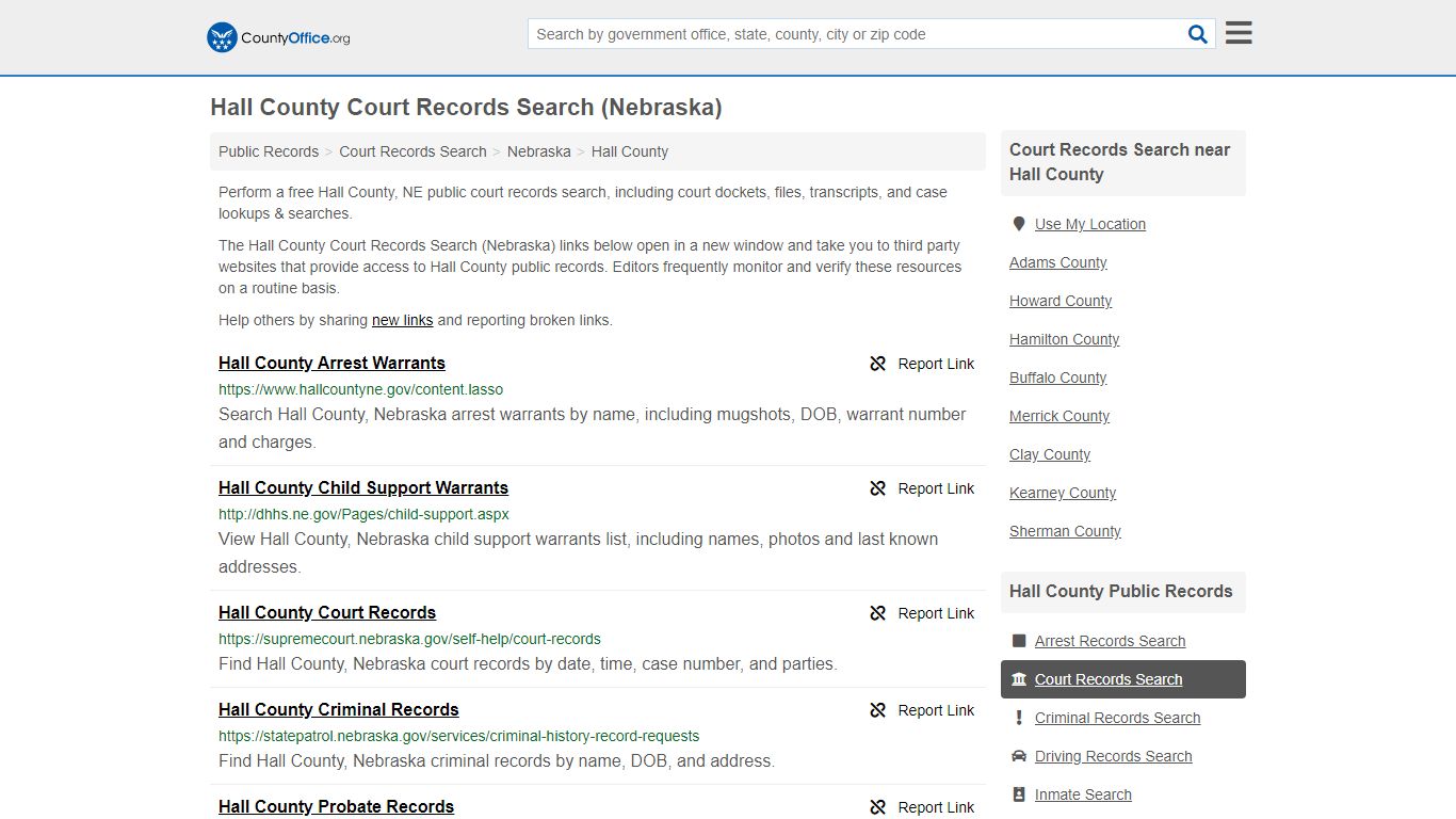 Hall County Court Records Search (Nebraska) - County Office