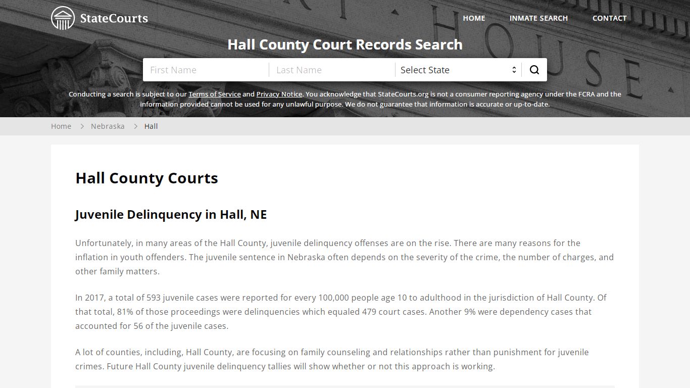 Hall County, NE Courts - Records & Cases - StateCourts